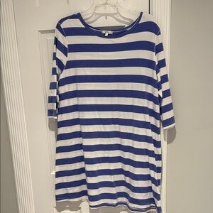 Tyler Boe Purple and White Striped Dress Cotton Stretch XL